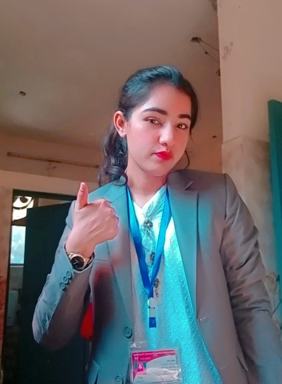 Shiza Asif in professional uniform